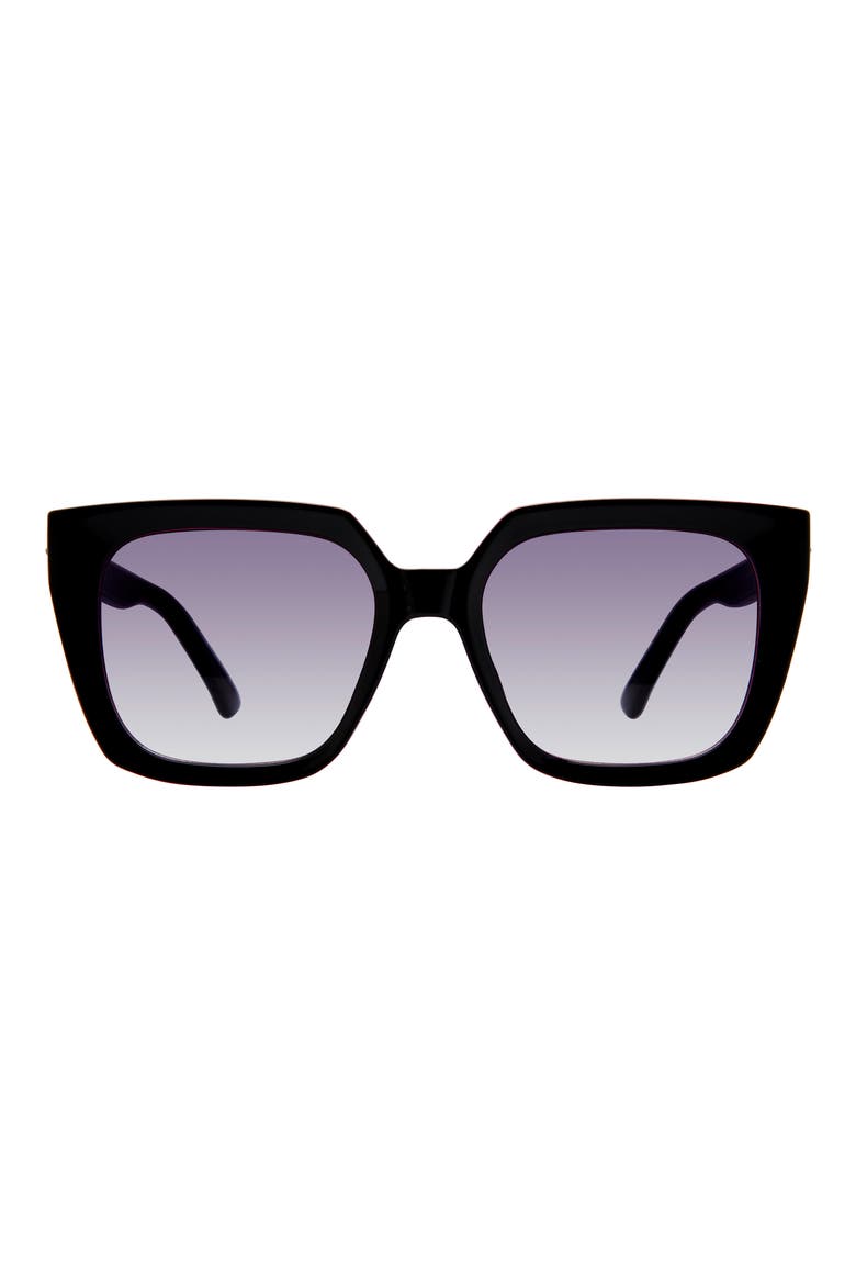 53mm Square Sunglasses, Main, color, BLACK CRYSTAL FUCHSIA/ SMOKE