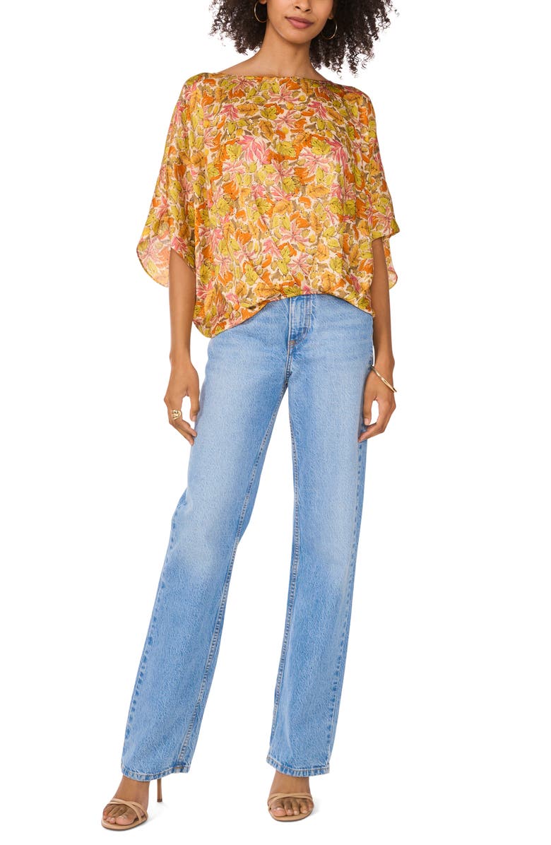 Vince Camuto Floral A-Line Top, Alternate, color,