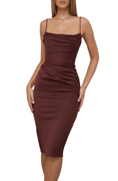 Anja Satin Corset Midi Dress