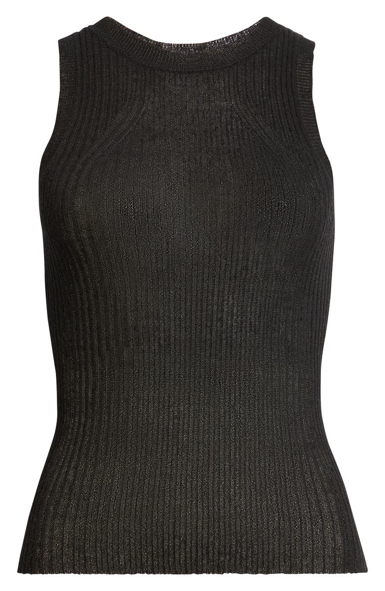 Open Edit Linen Blend Sweater Tank, Alternate, color, Black