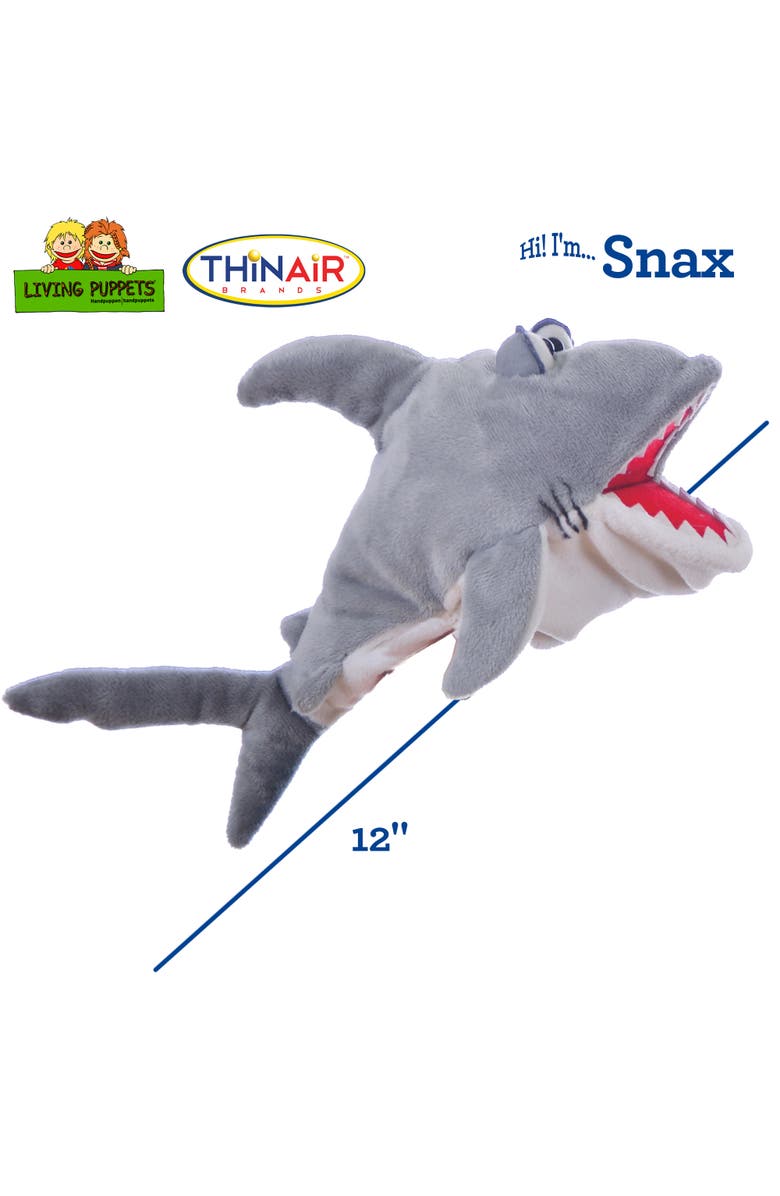 Living Puppets Snax The Friendly Shark 12 Inch Plush Hand Puppet, Alternate, color, Multicolored