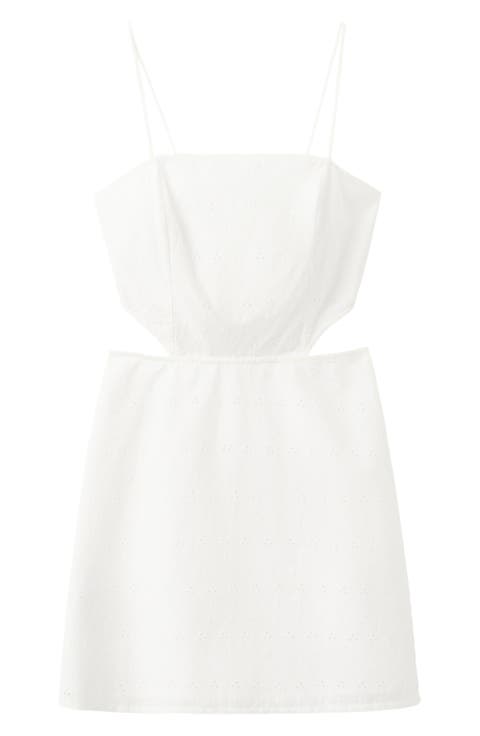 Embroidered Eyelet Cutout Minidress