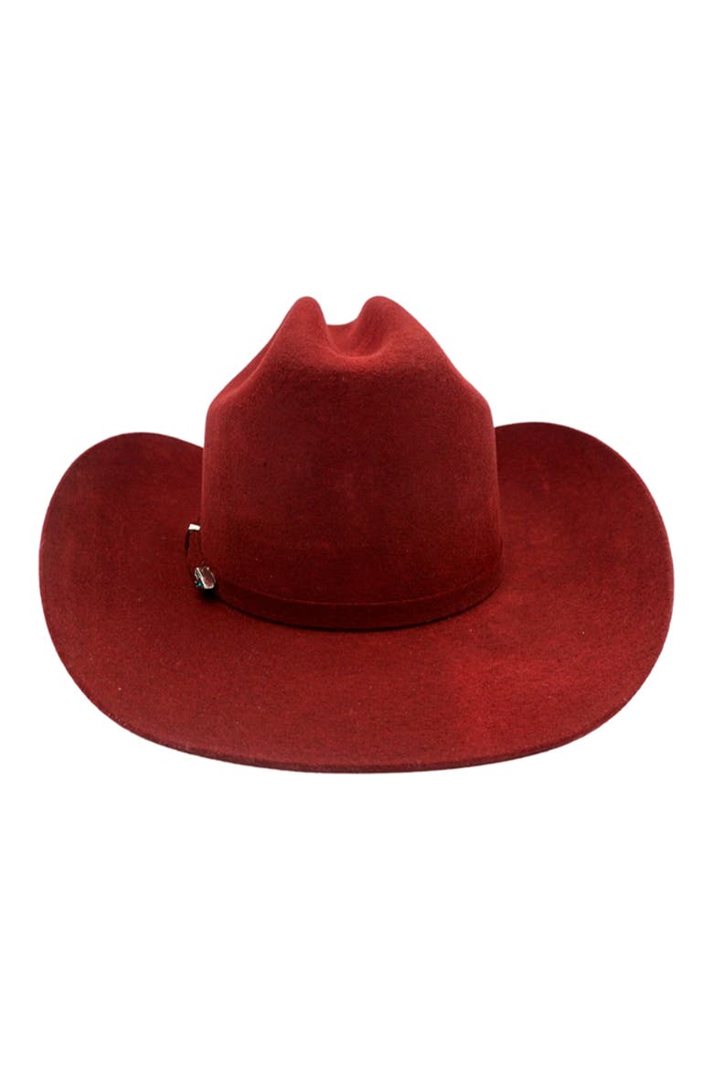Western Wool Felted Cowboy Hat, Alternate, color, BURGUNDY