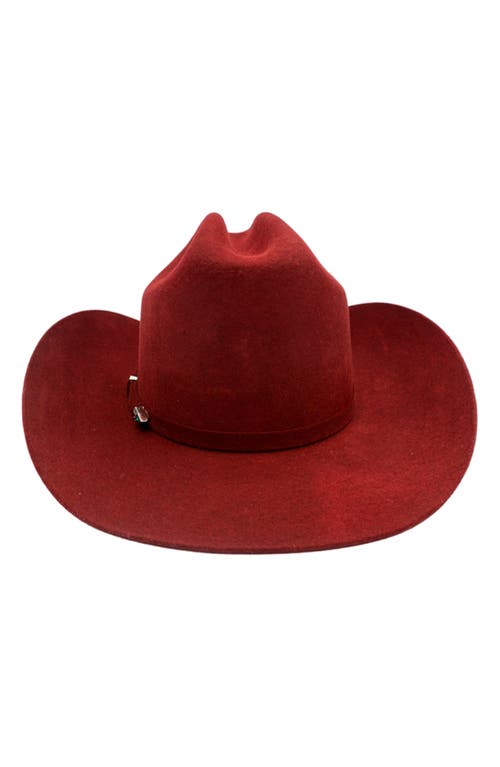 Modern Monarchie Western Wool Felted Cowboy Hat In Burgundy