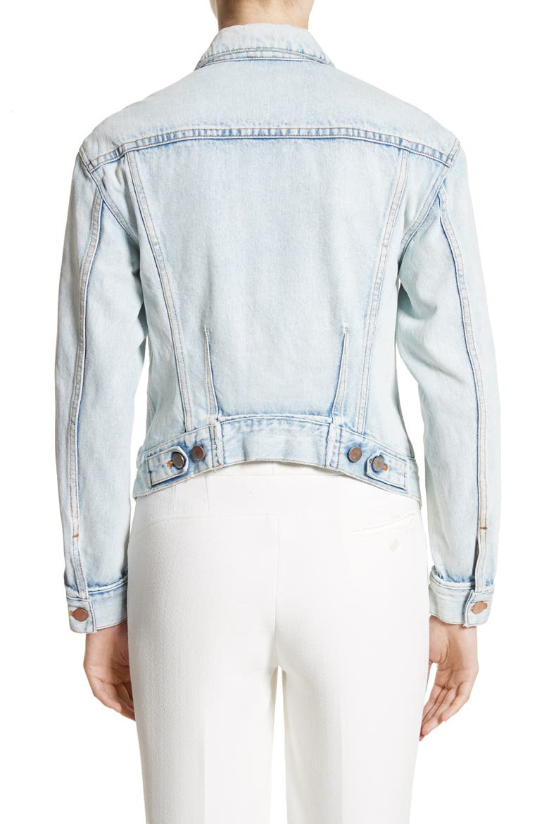 Zipper Detail Denim Jacket, Alternate, color, INDIGO