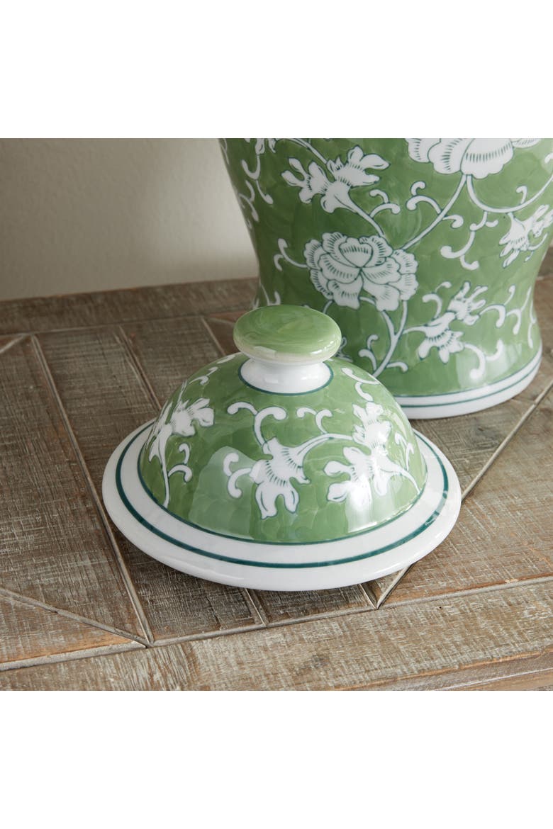 Imperial Lotus Lidded Ginger Jar, Alternate, color, Green