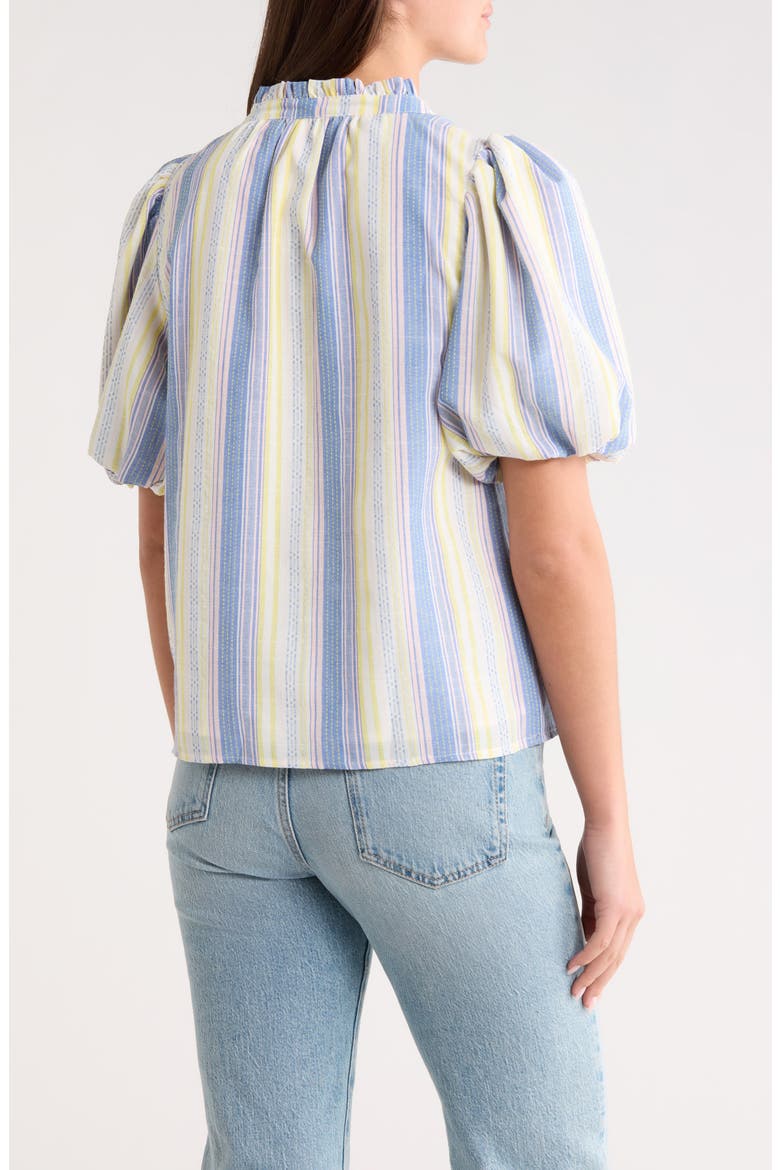 Vexie Stripe Gretna Puff Sleeve Top, Alternate, color, BLUE-MULTI