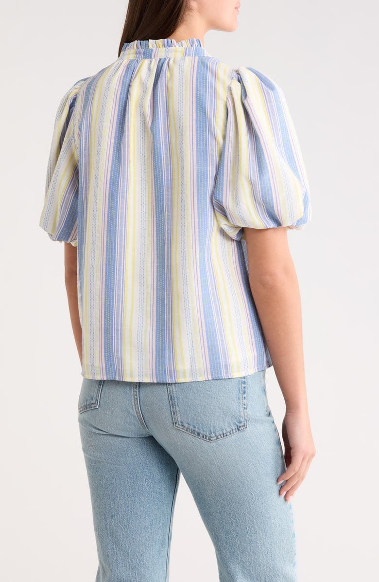SUGARLIPS Vexie Stripe Gretna Puff Sleeve Top, Alternate, color, Blue-Multi