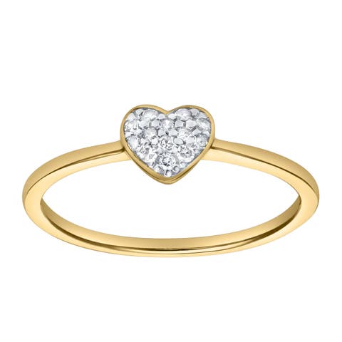 Thea Diamond Pave Heart Ring in 14K Gold - 0.09 ct