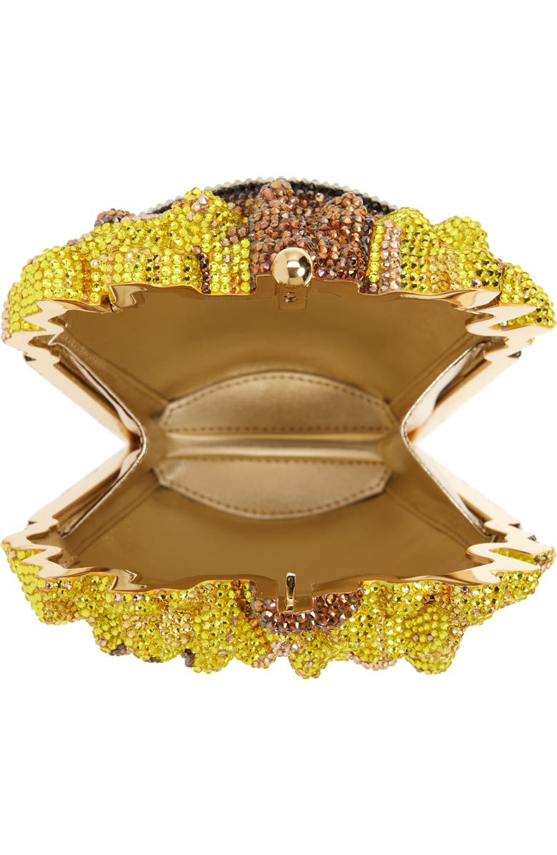 JUDITH LEIBER COUTURE French Fries & Chips Crystal Embellished Clutch, Alternate, color, Champagne Transparent Multi
