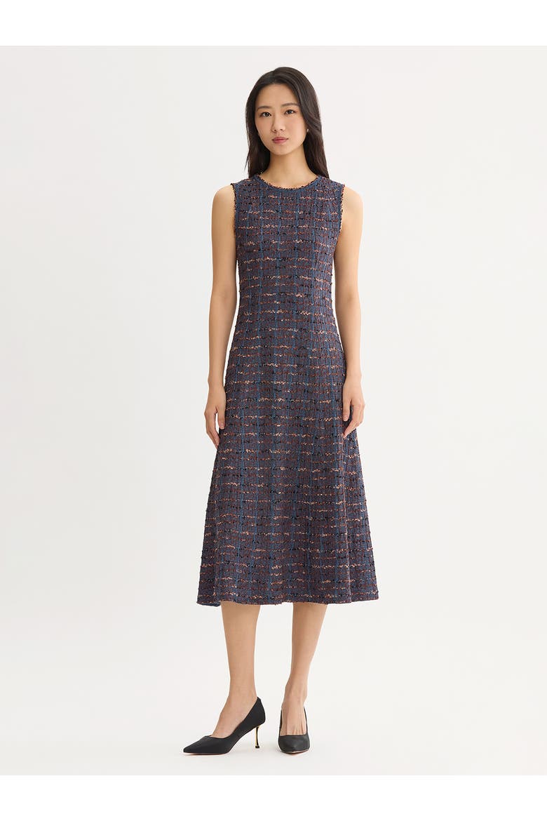 Sleeveless A-Line Ribbon Knit Maxi Dress, Main, color, Mahogany/Stardust/Charmeuse