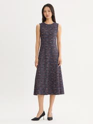 Misook Sleeveless A-Line Ribbon Knit Maxi Dress