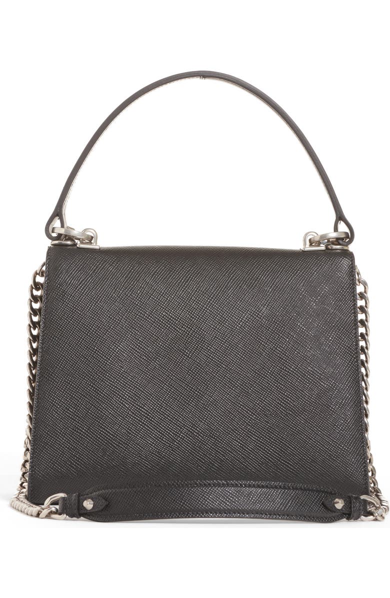 Prada Monochrome Logo Top Handle Leather Handbag, Alternate, color,