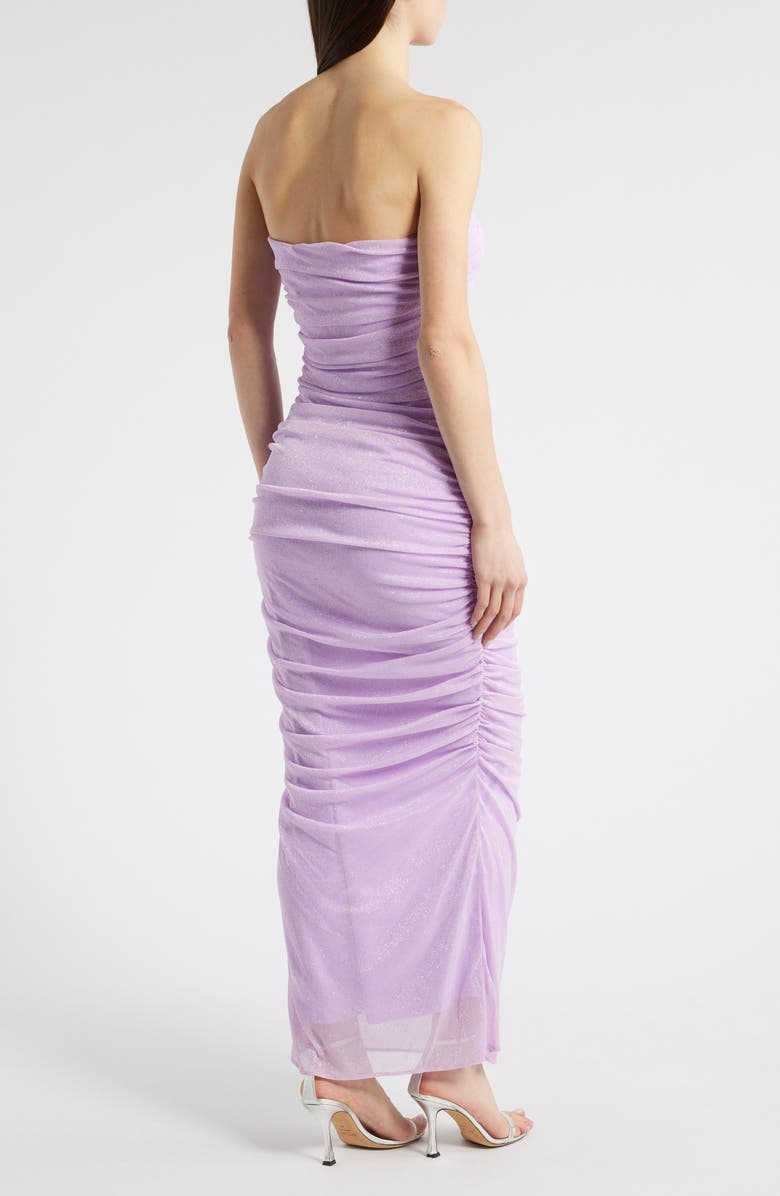 Jump Apparel Glitter Strapless Ruched Dress, Alternate, color, Lilac