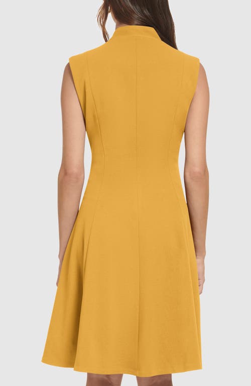 Calvin Klein Zip Front A-line Dress In Yellow