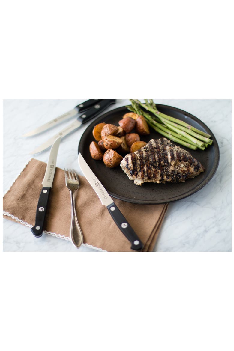 4-Piece Gourmet Steak Knife Set, Alternate, color, SILVER