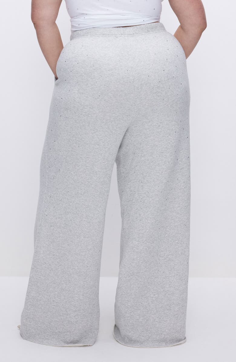 Good American Crystal Fleece Wide Leg Sweatpants, Alternate, color, 