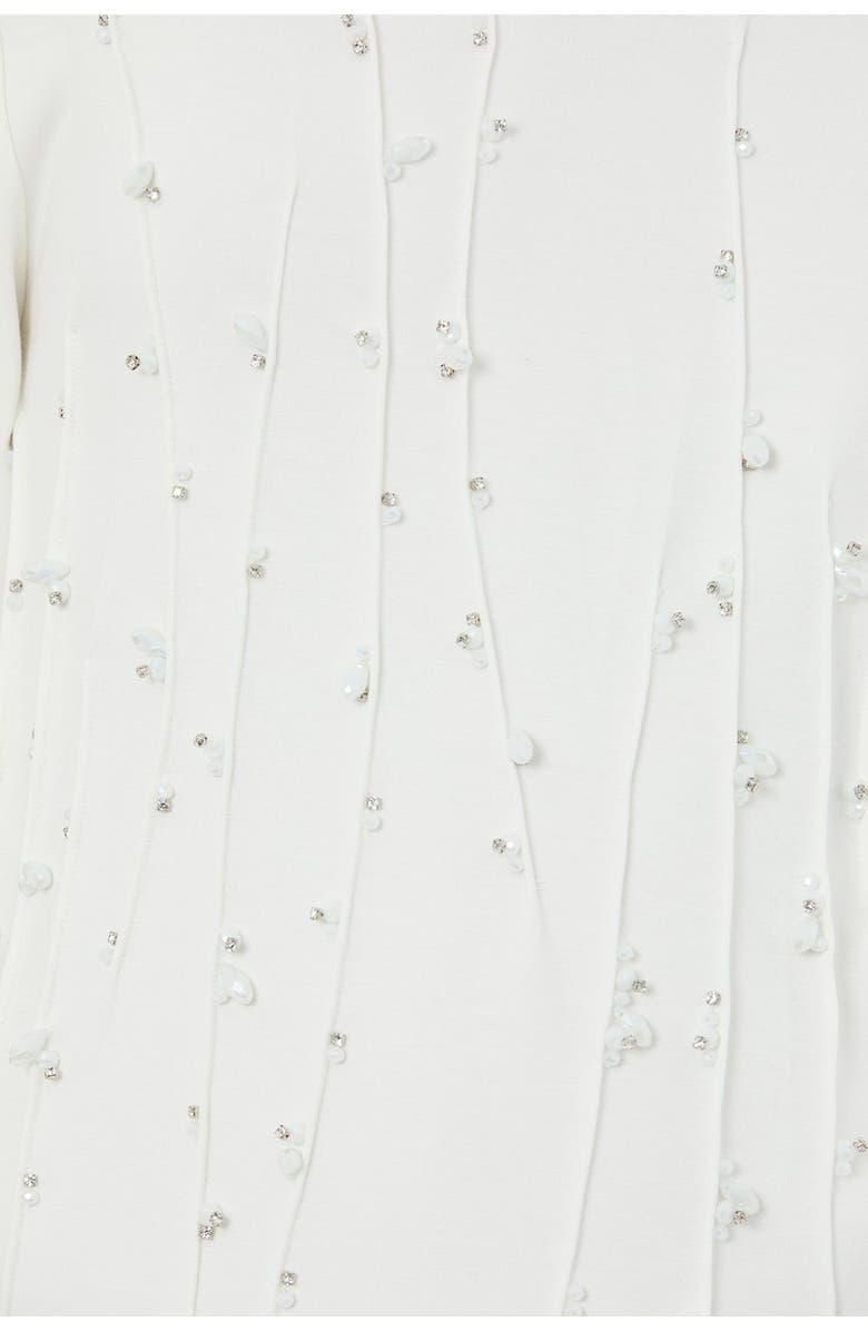 Gizia Ecru Embroidered Detail T-Shirt, Alternate, color, Ivory