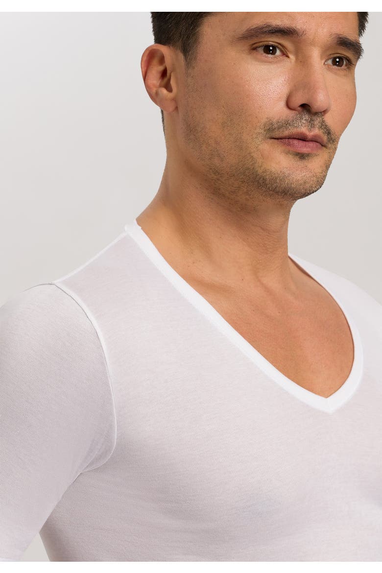 Cotton Pure Fitted Cotton V-Neck T-Shirt, Alternate, color, White