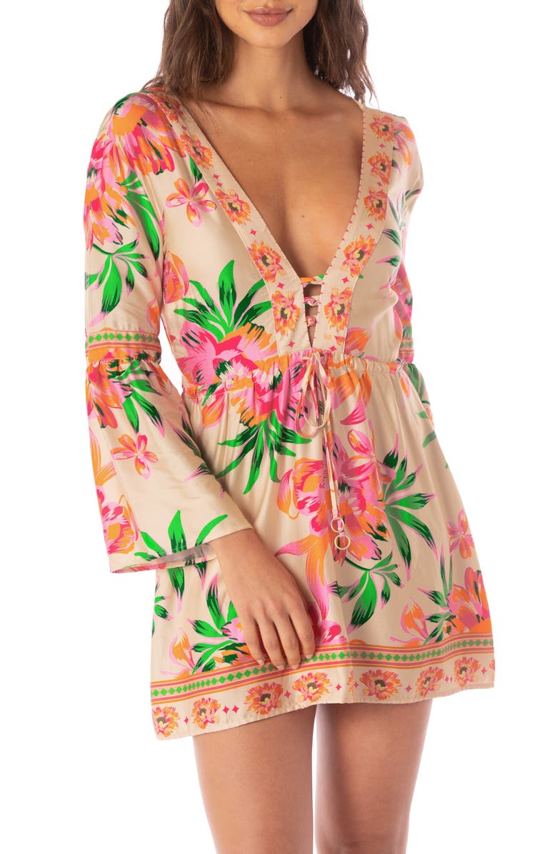 Maaji Agnes Cover-Up Dress, Alternate, color, Light Beige