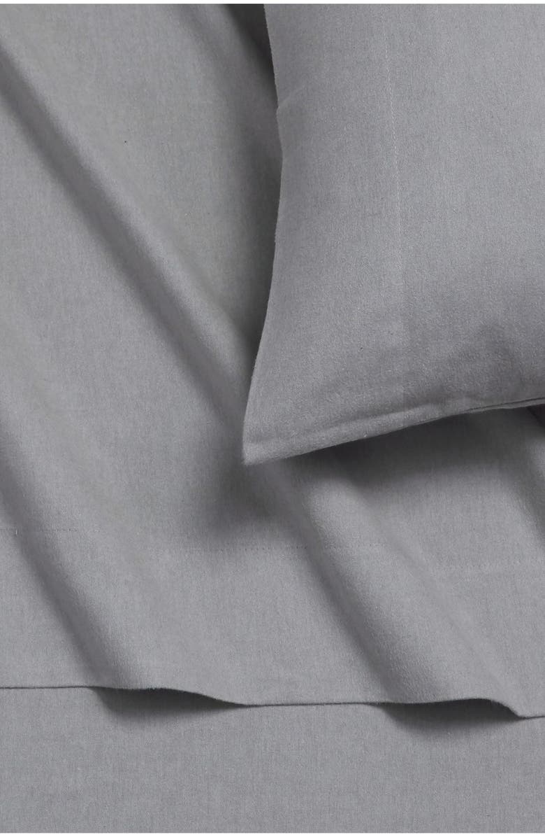 AZORES HOME Yarn Dyed Flannel Sheet Set, Alternate, color, Heather Grey