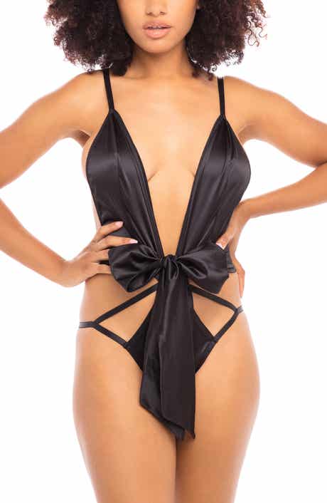 Heart Charm Open Back Lace Teddy