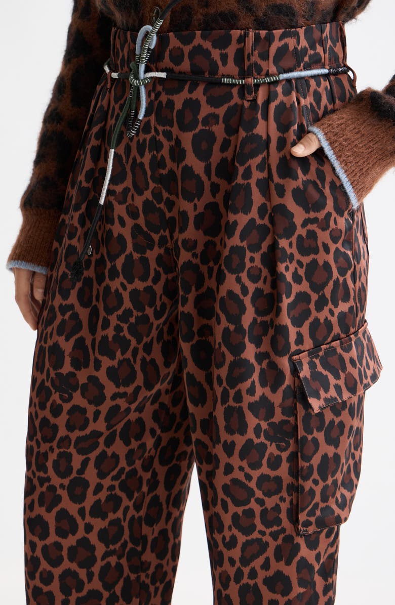 Scotch & Soda Faye Leopard Print Tapered Leg Pants, Alternate, color, Peace Leopard