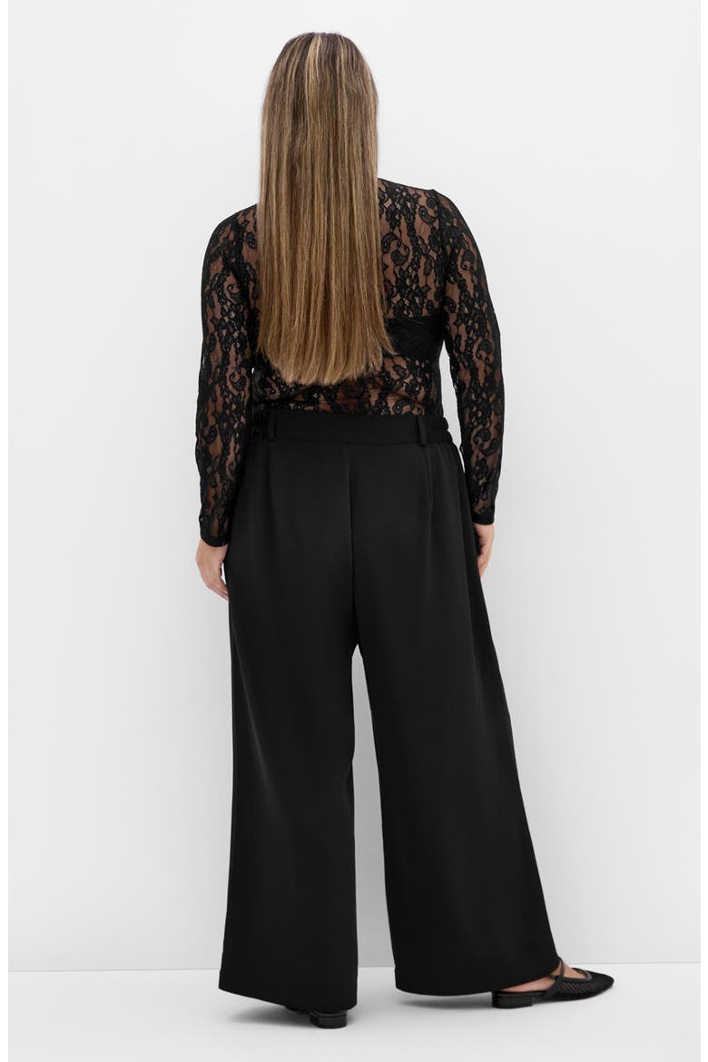 Jordan Pleat Wide Leg Pants, Alternate, color, BLACK