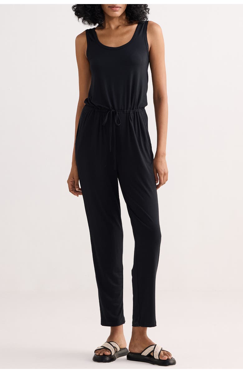 Reistor Relaxed Drawstring Jumpsuit, Main, color, Black