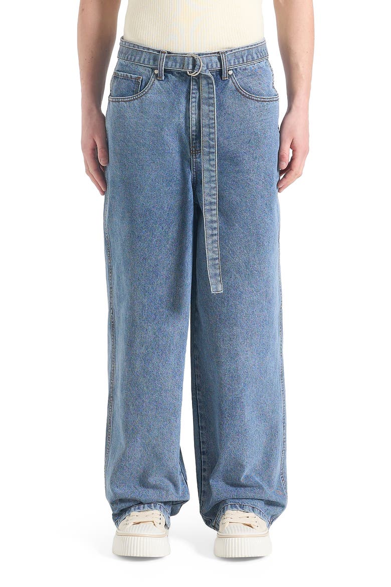 Adam Wide Leg Belted Jeans, Alternate, color, Blue Wash