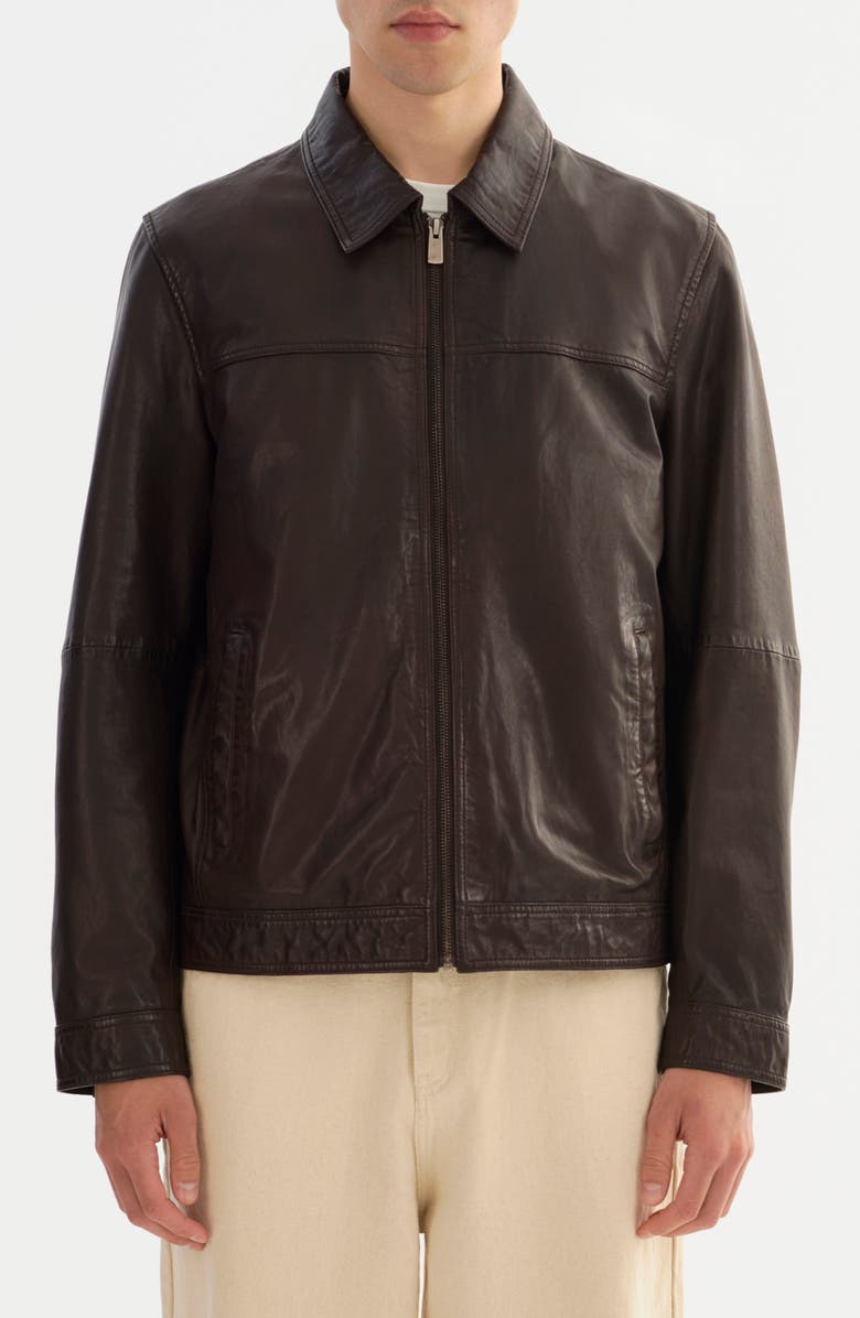 REGENCY Leather Jacket, Main, color, Brown