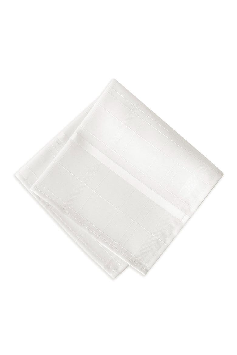 Elegance Plaid Damask Napkin Set of 4, Alternate, color, White