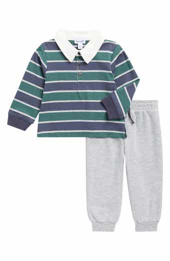 Splendid Preppy Stripe Polo & Joggers Set