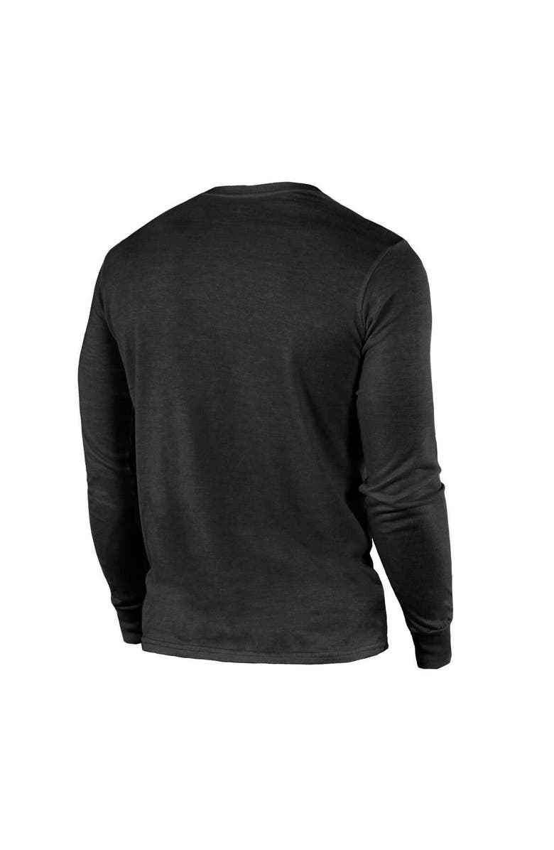 Majestic Threads Men's Majestic Threads Black Philadelphia Eagles Two-Time Super Bowl Champions Sky High Long Sleeve Tri-Blend T-Shirt, Alternate, color, 