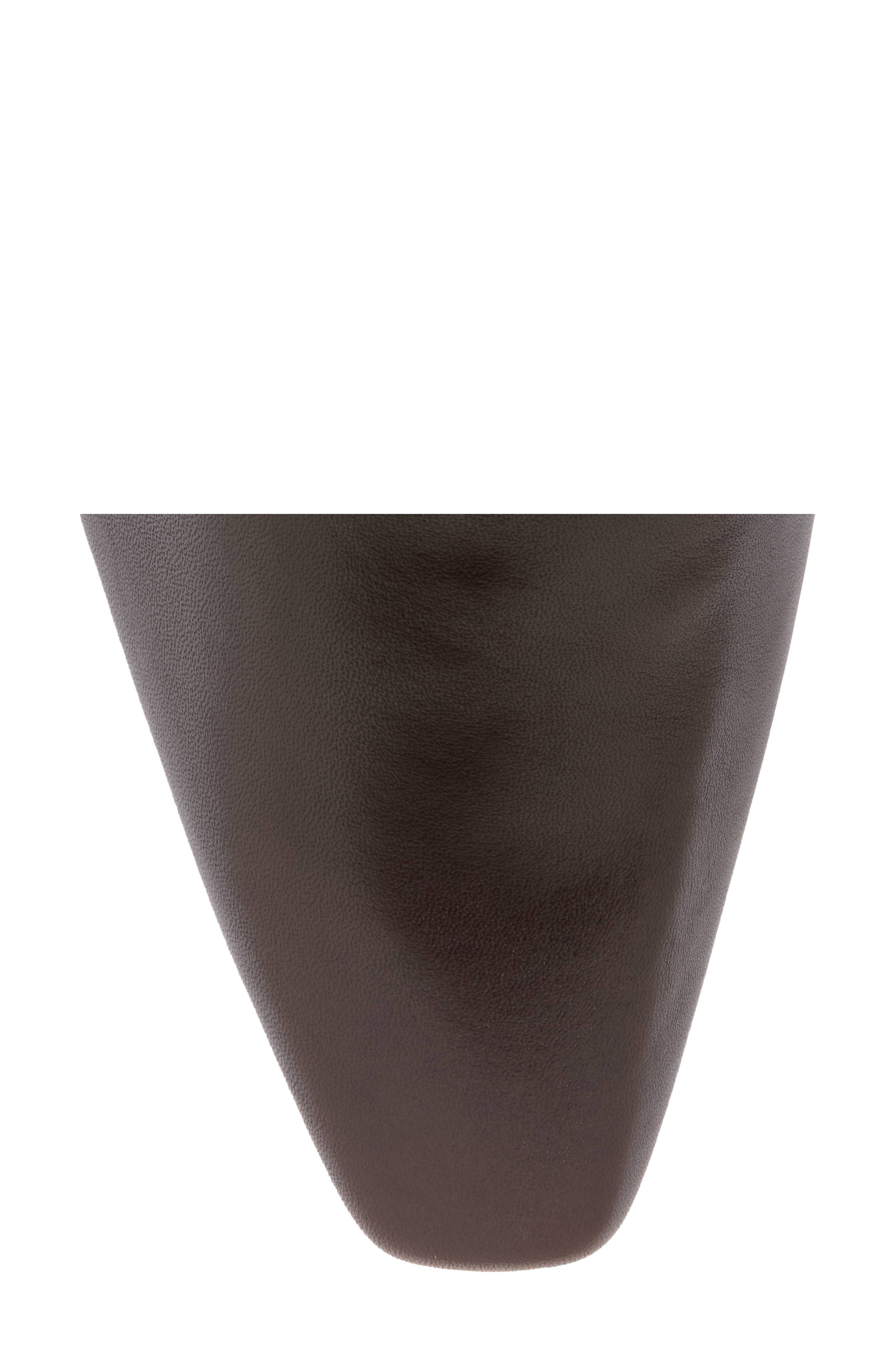 Blanche Snip Toe Leather Boot, Alternate, color, DARK CHOCOLATE LEATHER