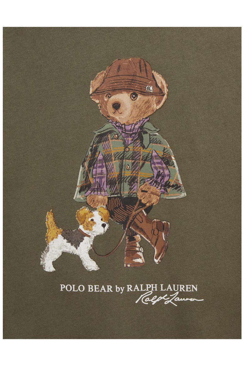 Kids' Polo Bear Graphic Fleece Sweatshirt, Alternate, color, GREEN