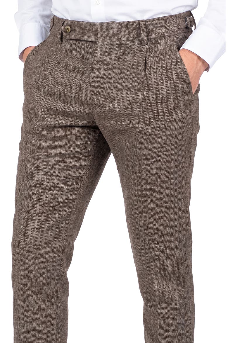 Pleated Straight Leg Jeans, Alternate, color, BLACK