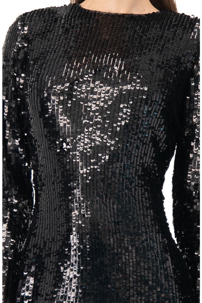 Short Sequin Dress, Alternate, color, Black