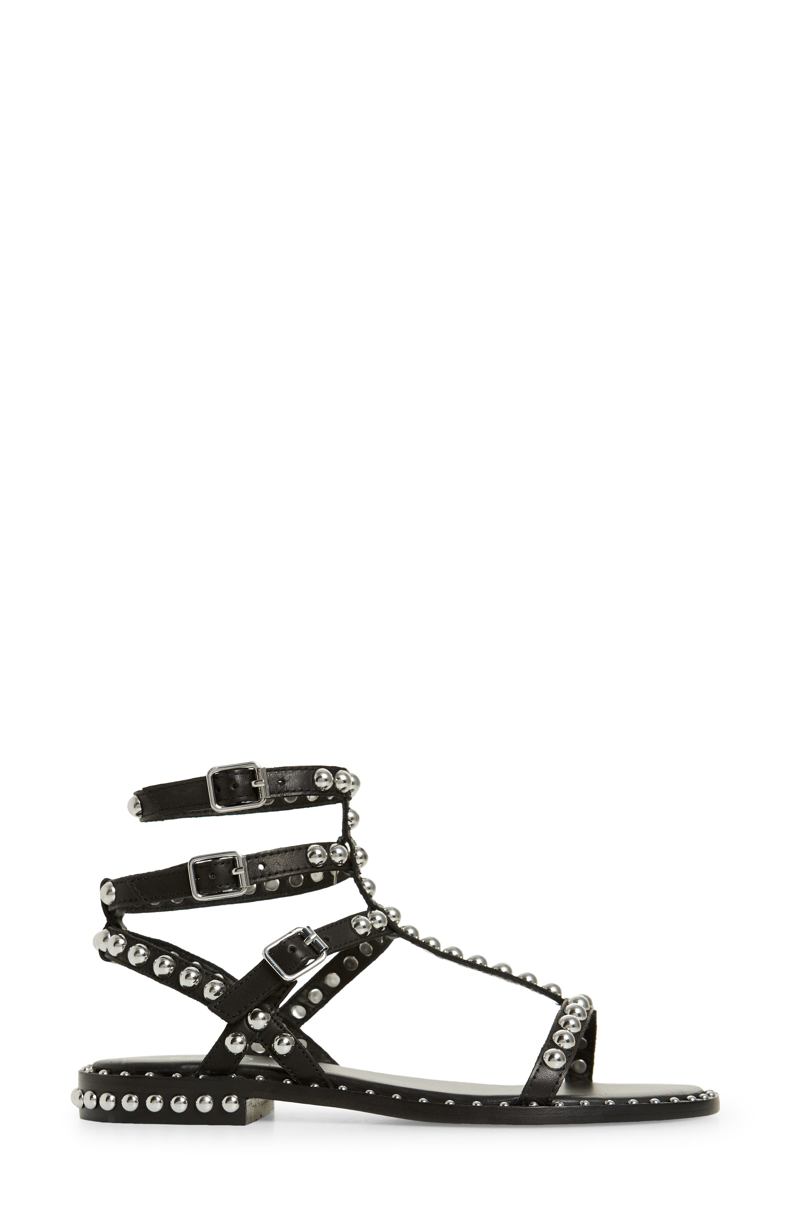 Play Studded Sandal, Alternate, color, BLACK/ SILVER