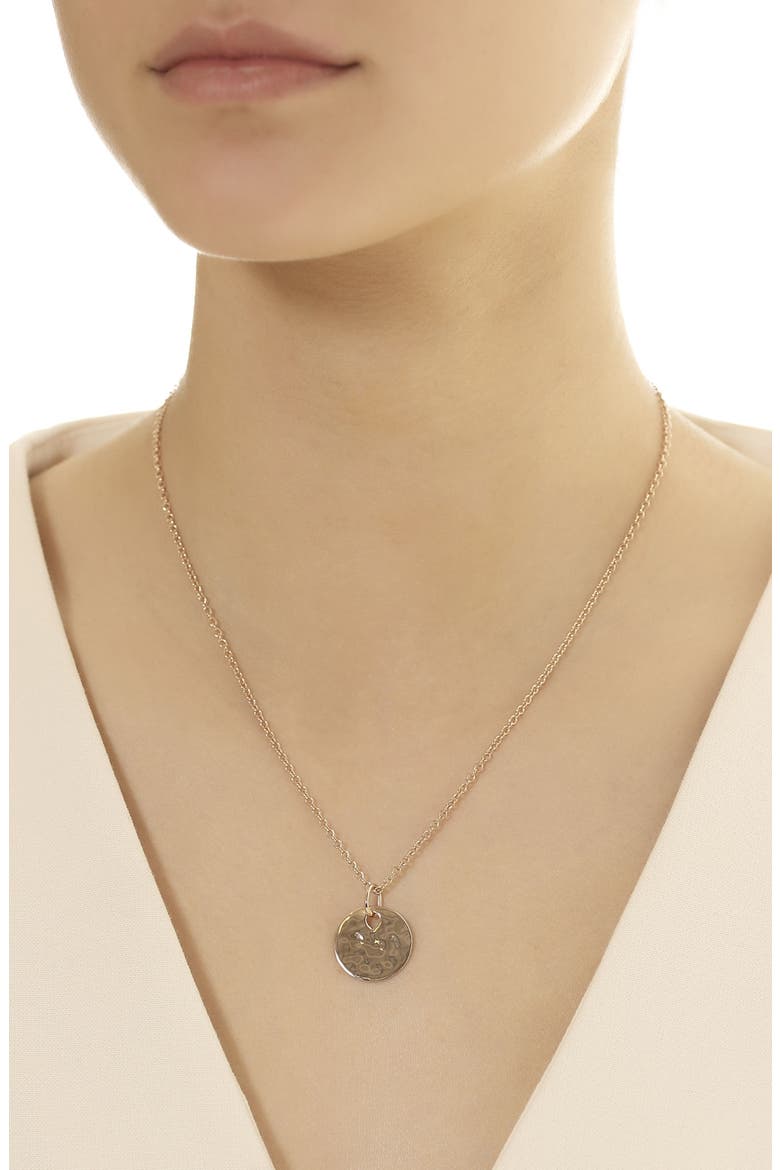 Hammered Pendant Charm, Alternate, color, ROS GOLD