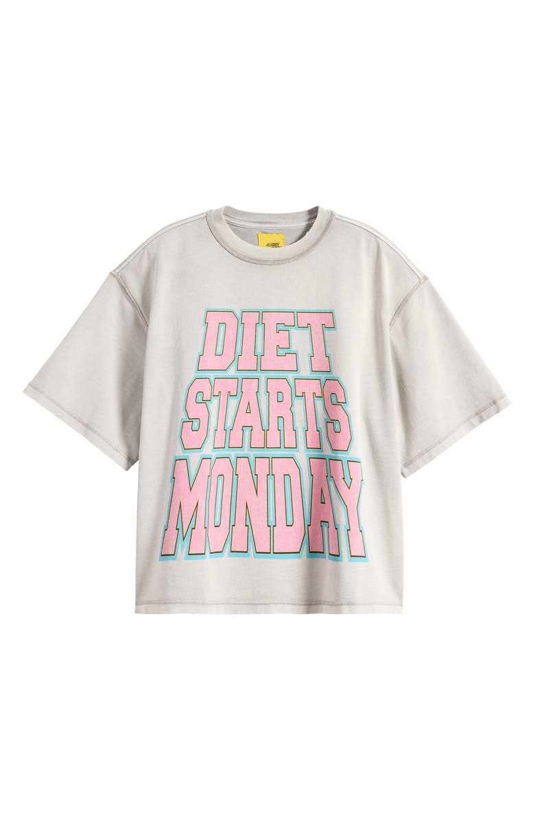 DIET STARTS MONDAY Cotton Graphic T-Shirt, Main, color, Light Grey