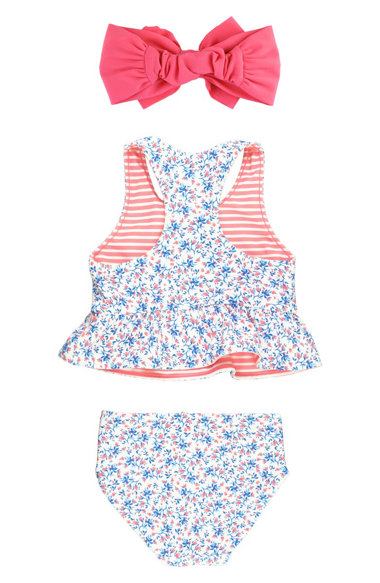 RuffleButts Kids Reversible Two-Piece Swimsuit & Headband Set, Alternate, color,
