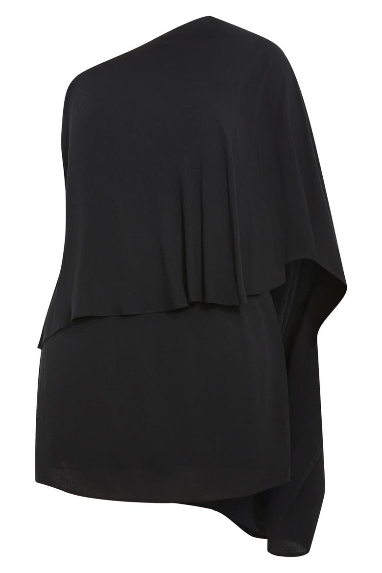 Lily One Shoulder Minidress, Alternate, color, BLACK