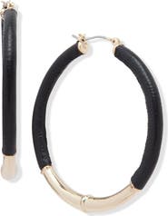 Lauren Ralph Lauren Leather Hoop Earrings