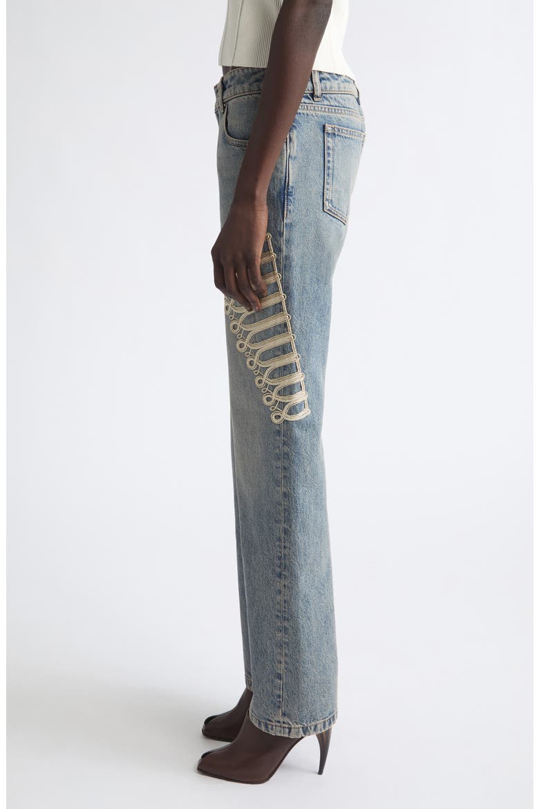Embroidered Bootcut Jeans, Alternate, color, BLUE MIDWASH