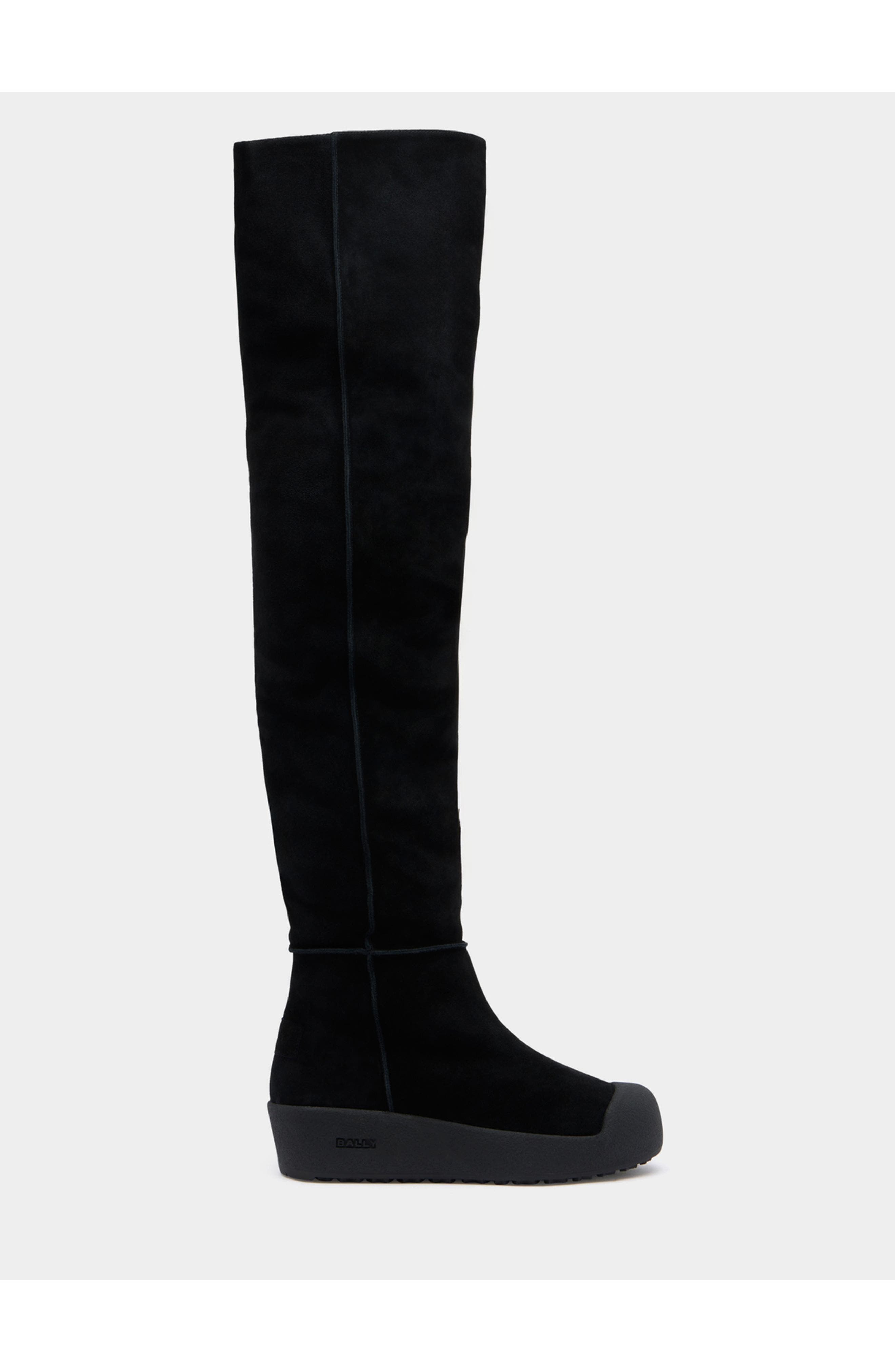 Bally Curling Over-the-knee Boot, Main, color, Black