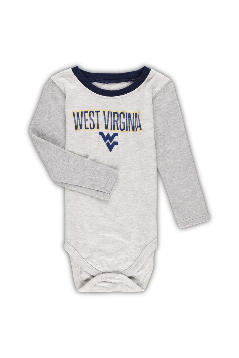 Infant Wes & Willy Heather Gray West Virginia Mountaineers Jie Jie Long Sleeve Bodysuit & Pants Set, Alternate, color, Heather Gray