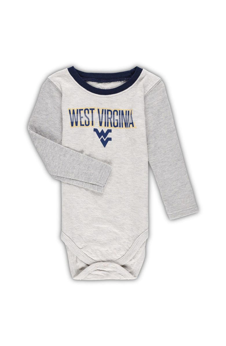 Wes & Willy Infant Wes & Willy Heather Gray West Virginia Mountaineers Jie Jie Long Sleeve Bodysuit & Pants Set, Alternate, color, Heather Gray
