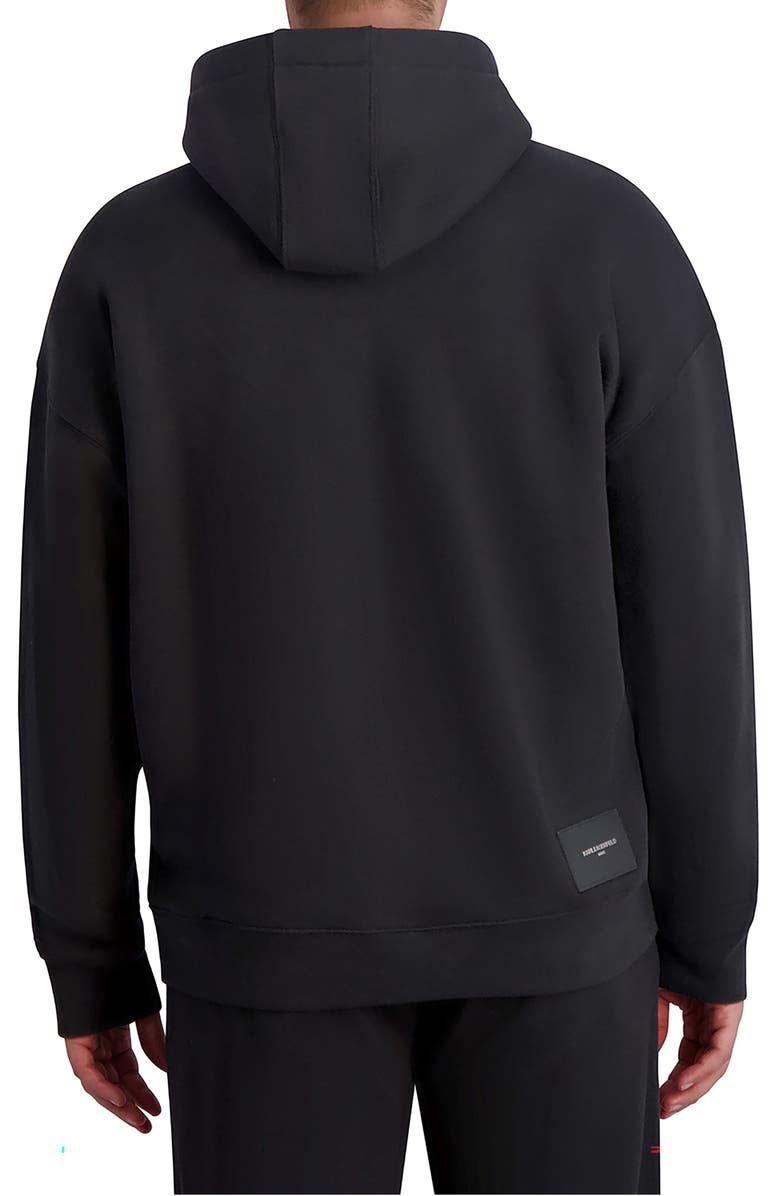 KARL LAGERFELD PARIS Logo Patch Hoodie, Alternate, color, 