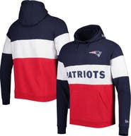 New Era Men's New Era Red New England Patriots Colorblock Current Pullover Hoodie